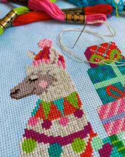 Fa-La-La-Llama Christmas Stocking Cross Stitch Pattern -Olympus Handmade Store satsuma street cross stitch pattern christmas llama 4