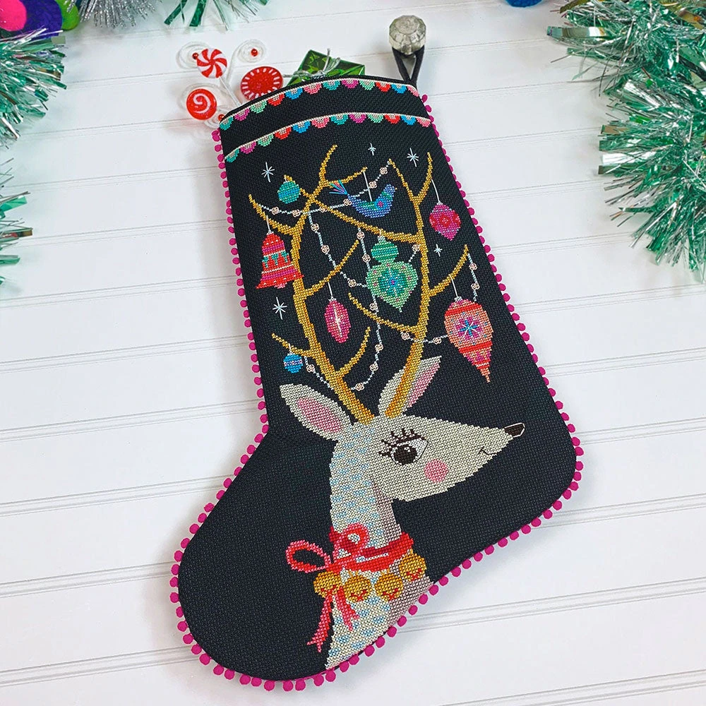 Oh Deer! Christmas Stocking Cross Stitch Pattern 3 Oh Deer! Christmas Stocking Cross Stitch Pattern