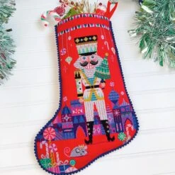 Nutty Or Nice Christmas Stocking Cross Stitch Pattern