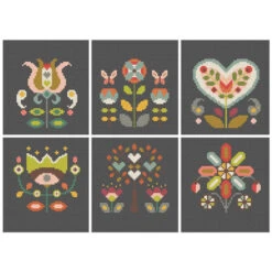 Folk Flowers Cross Stitch Pattern -Olympus Handmade Store satsuma street folk flowers cross stitch pattern 04