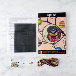 Night Owl Halloween Cross Stitch Ornament Kit -Olympus Handmade Store satsuma street halloween cross stitch kit 5