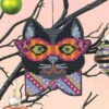 Mister Cat Halloween Cross Stitch Ornament Kit -Olympus Handmade Store satsuma street halloween cross stitch kit mr cat 0