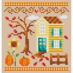 Pumpkin Trio Cross Stitch Pattern -Olympus Handmade Store shannon christine cross stitch pattern pumpkin house 01