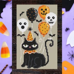 Party Animal Halloween Cross Stitch Pattern