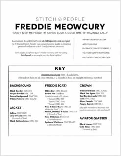 Freddie Meowcury Cross Stitch Pattern 7 Freddie Meowcury Cross Stitch Pattern -Olympus Handmade Store stitch people cross stitch kit freddie meowcury 03