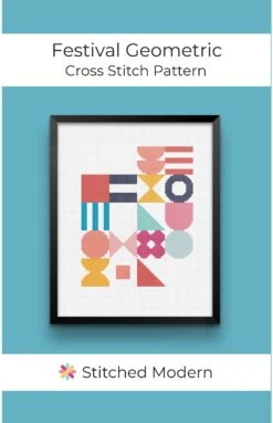 Festival Geometric Cross Stitch Kit -Olympus Handmade Store stitched modern cross stitch kit geometric festival 03