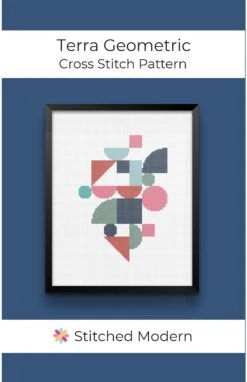 Terra Geometric Cross Stitch Kit -Olympus Handmade Store stitched modern cross stitch kit geometric terra 03