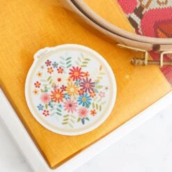 Stitchy Stickers - Floral Hoop -Olympus Handmade Store stitched modern cross stitch stickers 2