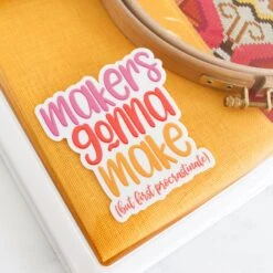 Stitchy Stickers - Makers Gonna Make -Olympus Handmade Store stitched modern cross stitch stickers 3