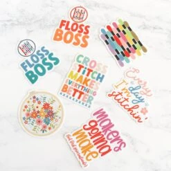 Stitchy Stickers - Floss Boss -Olympus Handmade Store stitched modern cross stitch stickers 8 cb05a395 3c9b 4580 806e 35fbfe9ce53d