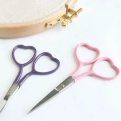 Heart Embroidery Scissors -Olympus Handmade Store stitched modern heart embroiderry scissors 09