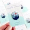 Rising Tide Magnetic Needle Minder -Olympus Handmade Store stitched modern needle minder ocean waves 07
