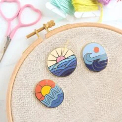 Rising Tide Magnetic Needle Minder -Olympus Handmade Store stitched modern needle minder ocean waves 12 7c2a69d2 5f69 4a74 8d98 1c317c97dc69