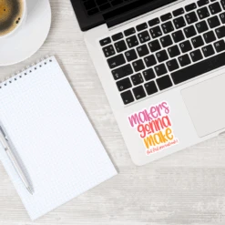 Stitchy Stickers - Makers Gonna Make -Olympus Handmade Store stitched modern sticker makers laptop