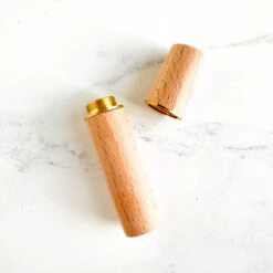 Natural Wood Needle Case With Brass Trim