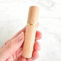 Natural Wood Needle Case With Brass Trim -Olympus Handmade Store stitched modern wood scissor case 03