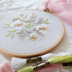 Almond Blossom Hand Embroidery Kit -Olympus Handmade Store tamar 20230412 37