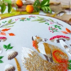 Autumn Fox Hand Embroidery Kit -Olympus Handmade Store tamar hand embroidery kit autumn fox 0006 Layer2 5cec280b 3ba6 4b54 bb98 82aad24cbb93