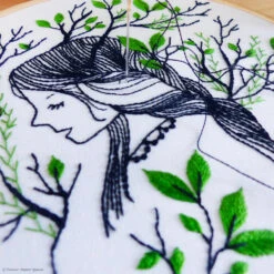 Forest Girl Hand Embroidery Kit -Olympus Handmade Store tamar hand embroidery kit forest girl 04