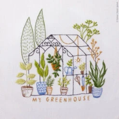 Greenhouse Hand Embroidery Kit -Olympus Handmade Store tamar hand embroidery kit greenhouse 03