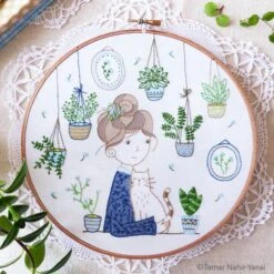 Hair Bun Girl Hand Embroidery Kit