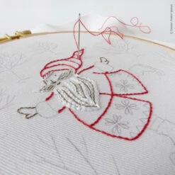 Skating Santa Hand Embroidery Kit -Olympus Handmade Store tamar hand embroidery kit skating santa 01