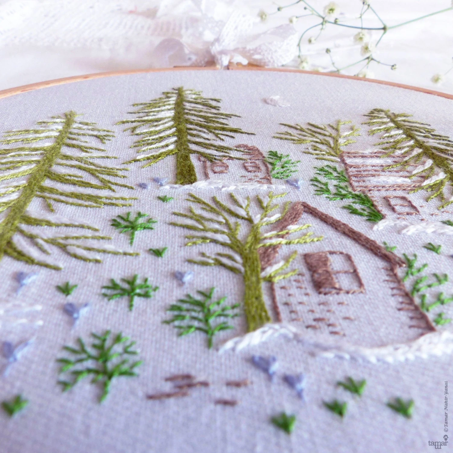 Snowy Night Hand Embroidery Kit 8 Snowy Night Hand Embroidery Kit - Image 6