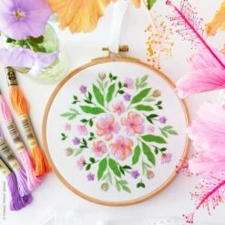 Summer Blooming Hand Embroidery Kit -Olympus Handmade Store tamar hand embroidery kit summer blooming 0002 Layer4