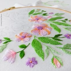 Summer Blooming Hand Embroidery Kit -Olympus Handmade Store tamar hand embroidery kit summer blooming 0004 Layer2