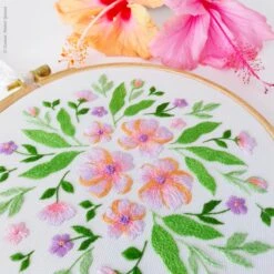 Summer Blooming Hand Embroidery Kit -Olympus Handmade Store tamar hand embroidery kit summer blooming 0005 Layer1