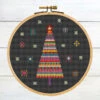 Merry And Bright Christmas Tree Cross Stitch Pattern -Olympus Handmade Store tapestry barn cross stitch pattern christmas tree 01