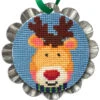 Tart Tin Cross Stitch Ornament Kit - Jolly Reindeer 2 Tart Tin Cross Stitch Ornament Kit - Jolly Reindeer -Olympus Handmade Store tart tin ornament cross stitch jolly reindeer 01