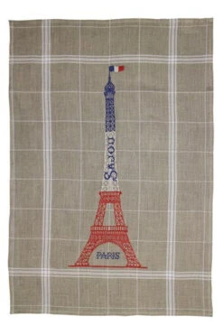 Eiffel Tower Tea Towel Cross Stitch Kit -Olympus Handmade Store tea towel kit natural and white eiffel tower 1