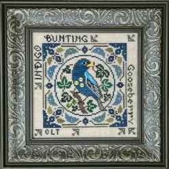 Birdie & Berries Cross Stitch Pattern - Indigo Bunting