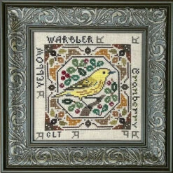 Birdie & Berries Cross Stitch Pattern - Yellow Warbler