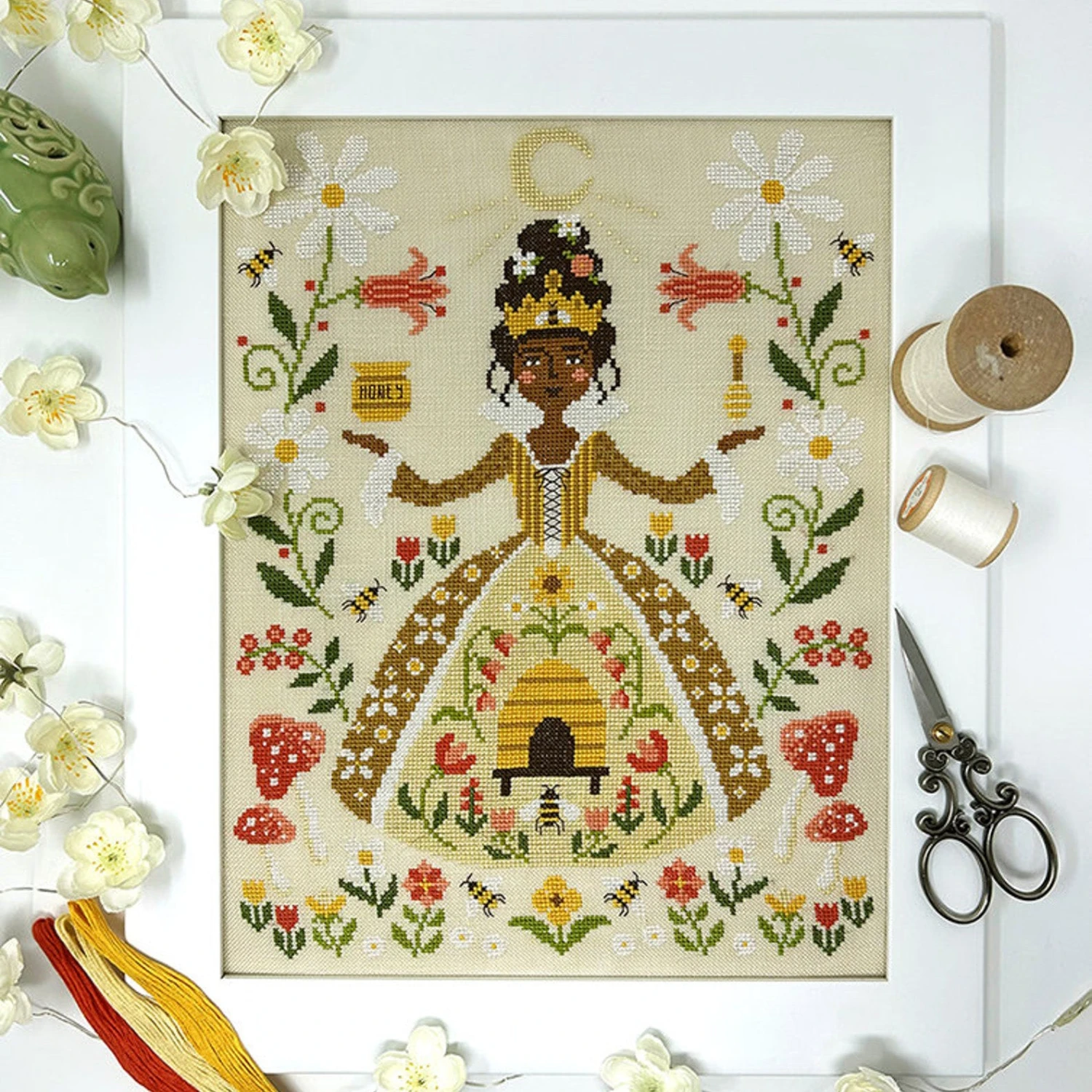 The Bee Queen Cross Stitch Pattern 3 The Bee Queen Cross Stitch Pattern
