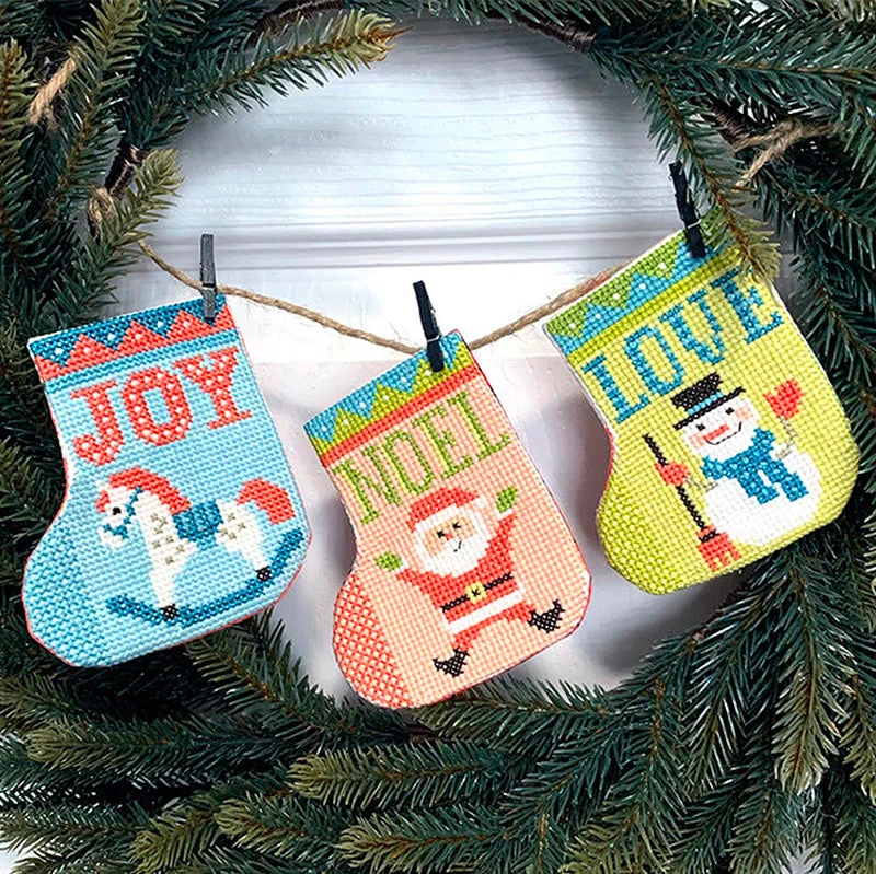 Gift Stockings Bunting Cross Stitch Pattern 3 Gift Stockings Bunting Cross Stitch Pattern