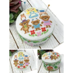 Fairy Tale Pincushion Cross Stitch Pattern - Goldilocks -Olympus Handmade Store tiny modernist cross stitch pattern goldilocks pin cushion 04