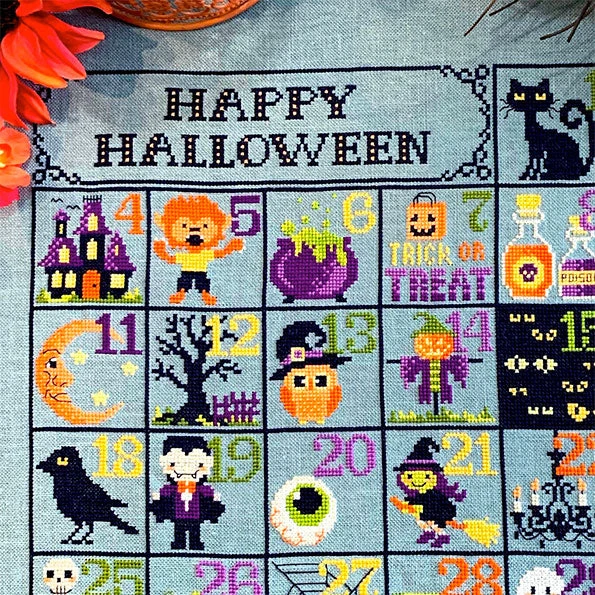 Halloween Calendar Cross Stitch Pattern 4 Halloween Calendar Cross Stitch Pattern - Image 2