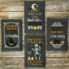 Halloween Signs Cross Stitch Pattern -Olympus Handmade Store tiny modernist cross stitch pattern halloween signs 01