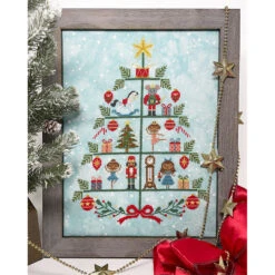 The Nutcracker Tree Cross Stitch Pattern -Olympus Handmade Store tiny modernist cross stitch pattern nutcracker tree 03