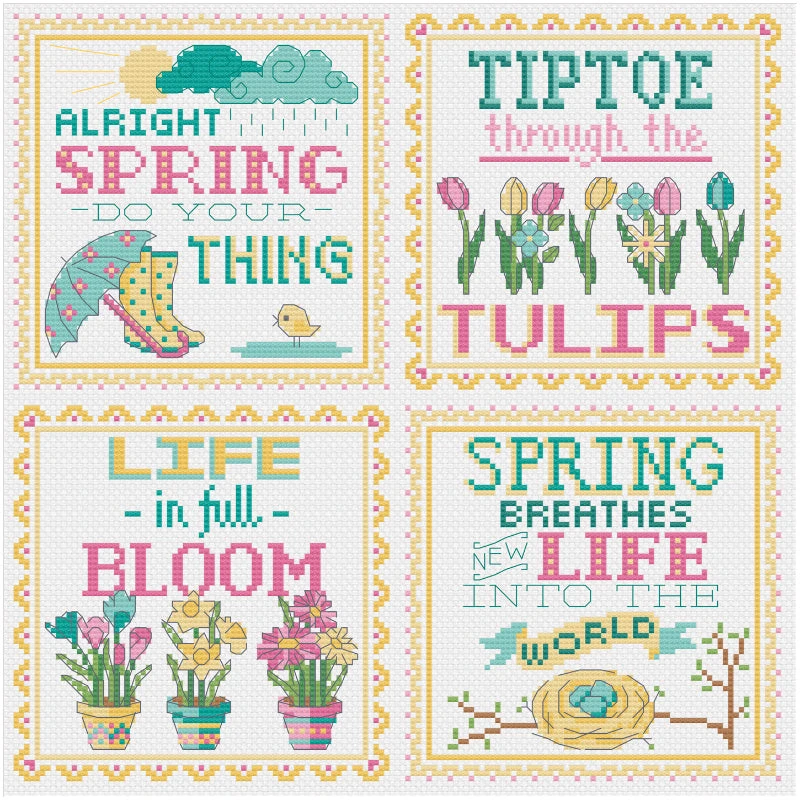 Spring Signs Cross Stitch Pattern 3 Spring Signs Cross Stitch Pattern