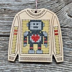 Ugly Sweater Cross Stitch Ornament Kit - Huggable Hank